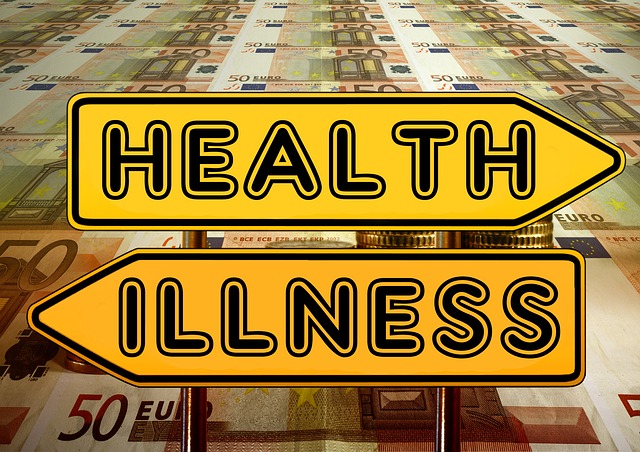 画像健康と病気の分かれ道の看板